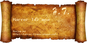 Harrer Tímea névjegykártya